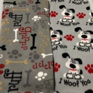 1+yds Puppy Dog Themed Joann Polyester Fleece Craft Sewing Fabric Remnants